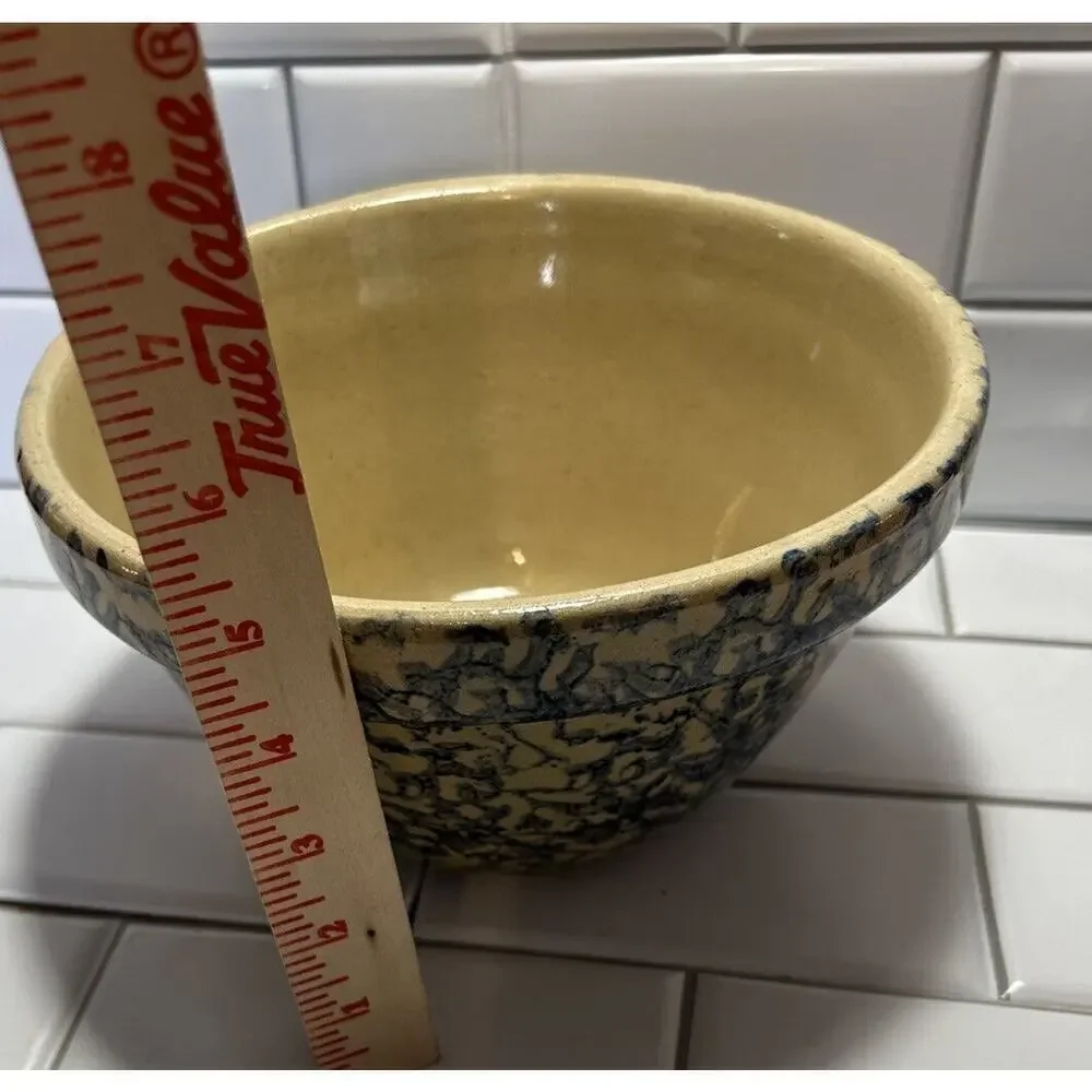 Robinson Ransbottom Roseville, OH Blue Sponge Ware Mixing Bowl 700 9”x 5”
